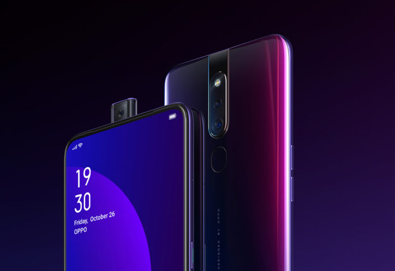 Oppo F11 Pro features an incredible 48MP+5MP Dual Rear Camera Setup in a colorful symmetrical design