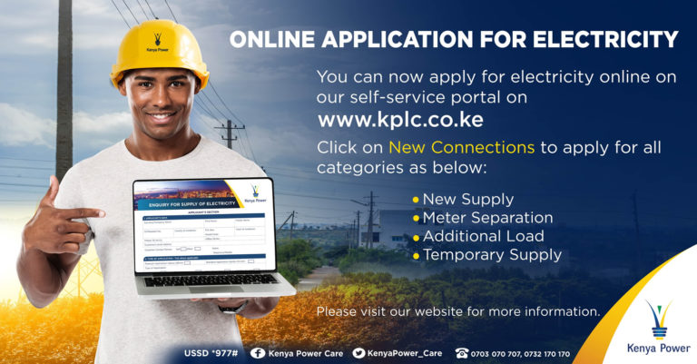 How to apply for electricity connection from Kenya Power on your phone or website