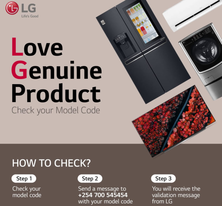 How to verify genuine LG products in Kenya using a mobile phone via a text message