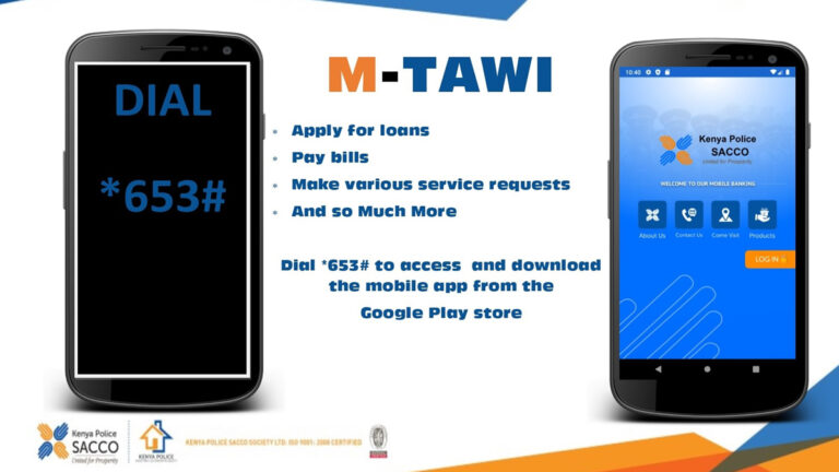 How to deposit and withdraw money from the Kenya police Sacco via MPESA using M-TAWI