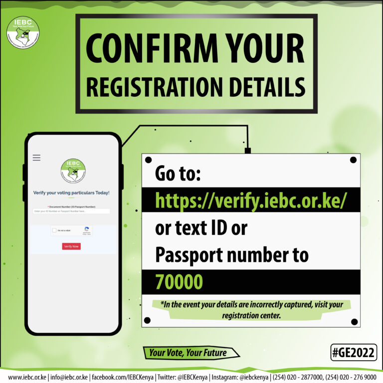 How to verify your IEBC voter registration details such as polling station online